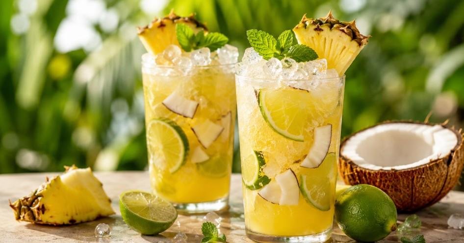 Tropical Pineapple-Lime Fizz